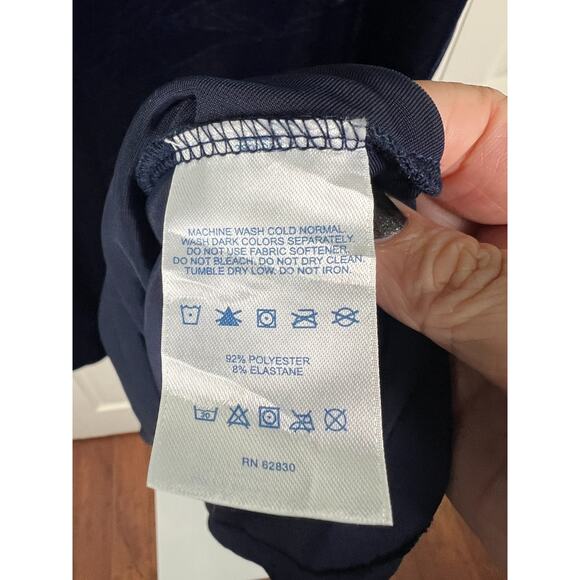 Lands End Blue Velvet Fit & Flare Short Sleeve Midi Holiday Dress Medium 10/12 - Picture 3 of 6